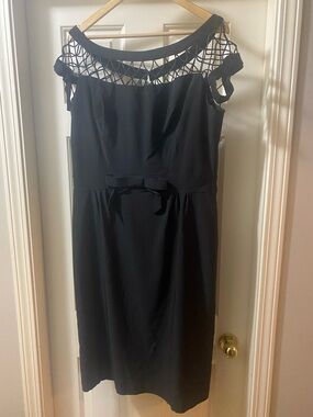 Tatyana Black wiggle Dress with Lattice